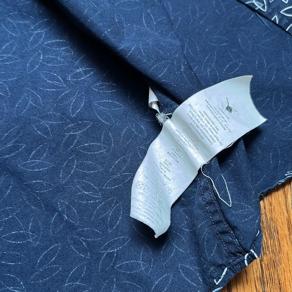 Michael‎ Kors Navy Short Sleeve Leaf Print Shirt